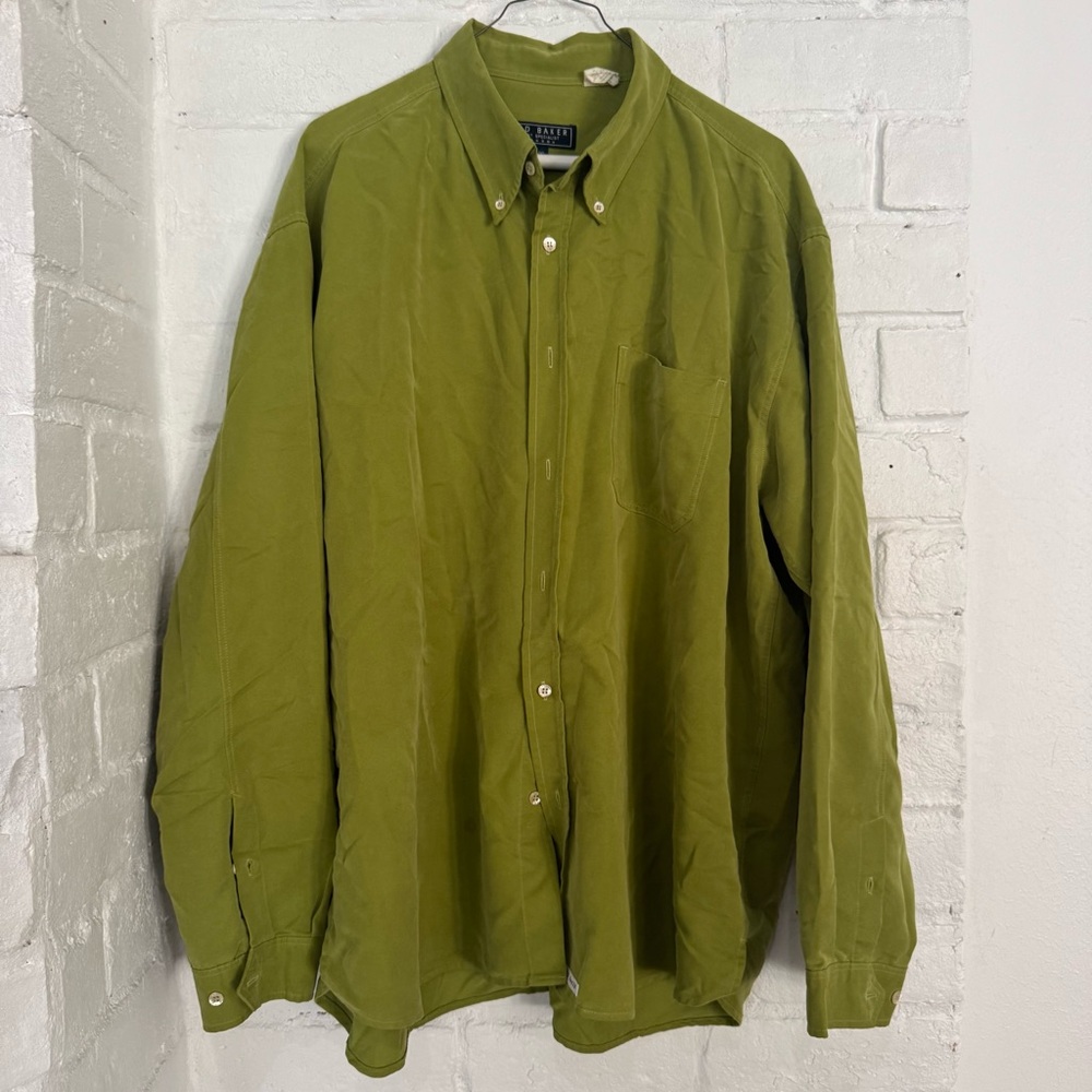 Ted Baker London XXL Button-Up Shirt in Olive Green $40